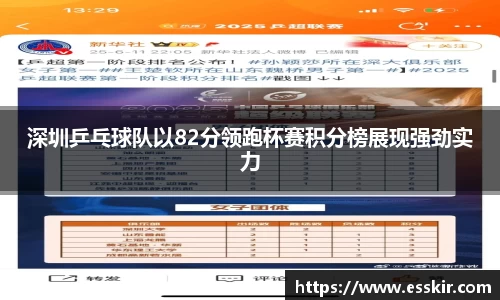 深圳乒乓球队以82分领跑杯赛积分榜展现强劲实力